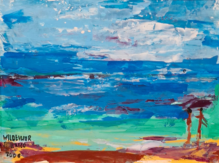Acryl op doek, Maya Wildevuur, Mexico, 1993